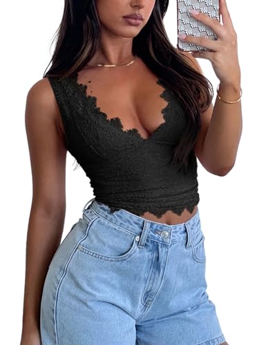 Reoria Women's Trendy V-Neck Summer Tank Top