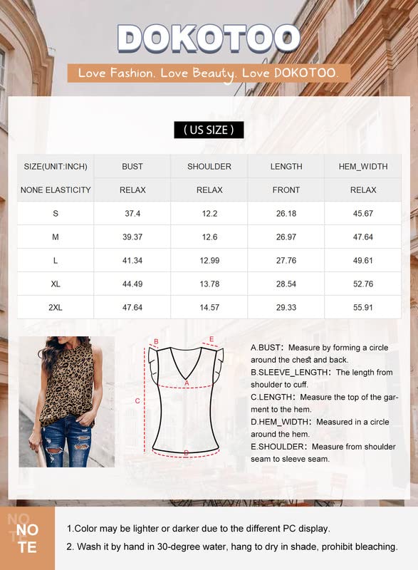 Dokotoo Women's Summer Keyhole Leopard Print Tank Top
