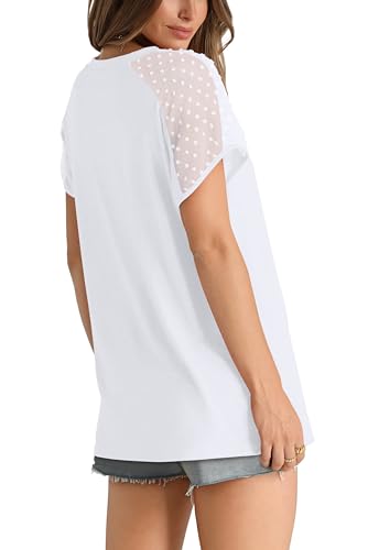 Trendy Women's White V Neck Summer T-Shirt