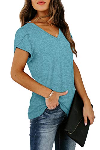 Plus Size V-Neck Loose Fit Women's T-Shirt