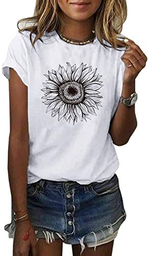 Cicy Bell Women's Sunflower Graphic Short Sleeve Tee