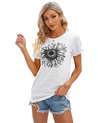 Cicy Bell Women's Sunflower Graphic Short Sleeve Tee