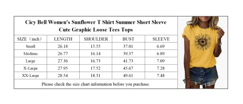 Cicy Bell Women's Sunflower Graphic Short Sleeve Tee
