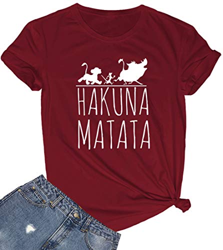 Women’s Graphic Cotton T-Shirt - Wine Red