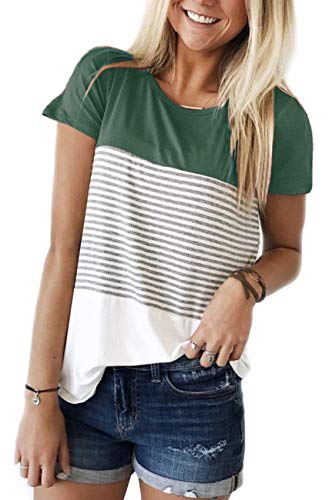 Women's Color Block Striped Summer Tunic Top
