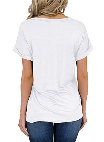 MIHOLL Women's Casual V-Neck Short Sleeve Tee