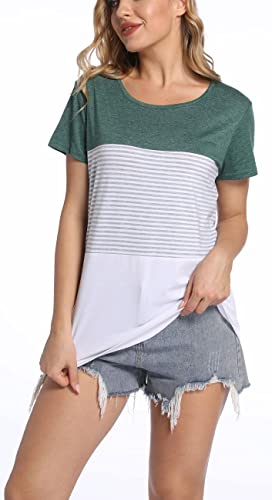 Women's Color Block Striped Summer Tunic Top