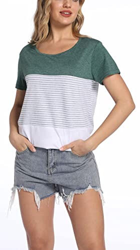 Women's Color Block Striped Summer Tunic Top