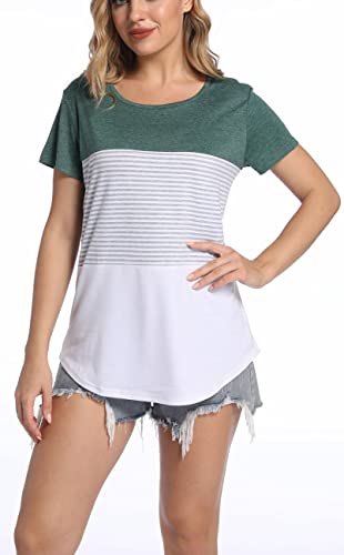 Women's Color Block Striped Summer Tunic Top