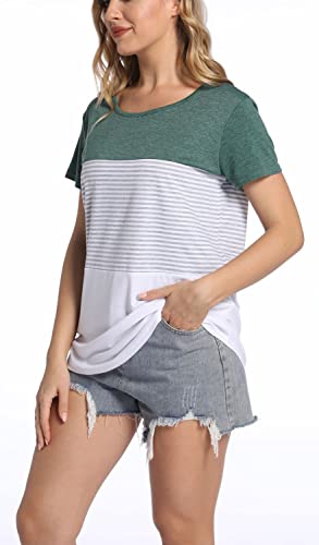 Women's Color Block Striped Summer Tunic Top