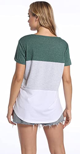 Women's Color Block Striped Summer Tunic Top