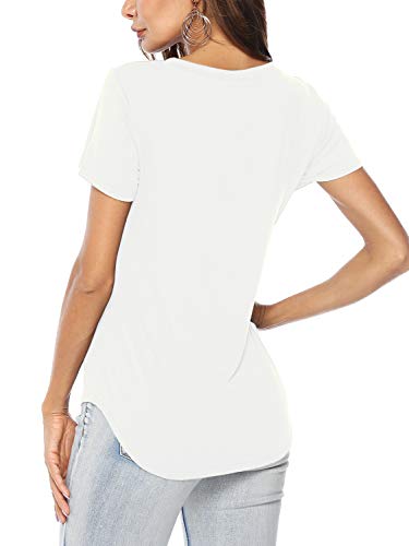 Amoretu Women's V-Neck Short Sleeve Summer Tee