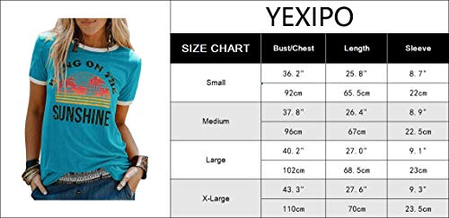 YEXIPO Women's Funny Graphic Short Sleeve Tees