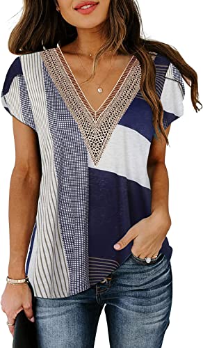Trendy Women's Summer Striped Cap Sleeve Tops