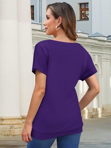 MOLERANI Women's Casual Purple Tunic T-Shirt, M