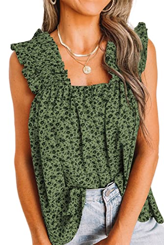 PRETTYGARDEN Women's Boho Floral Sleeveless Tank Top