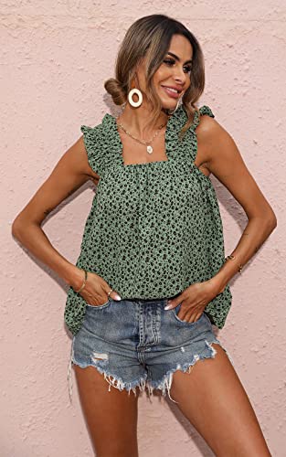 PRETTYGARDEN Women's Boho Floral Sleeveless Tank Top