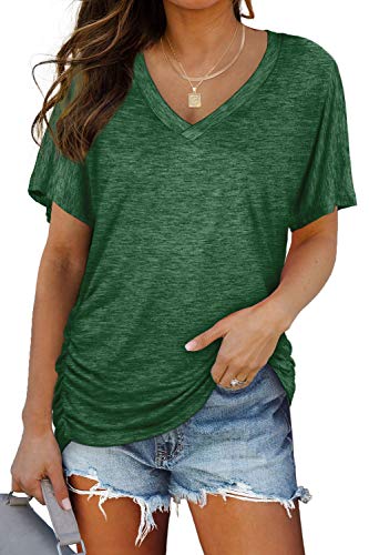 V-Neck Dolman Top for Women - Green