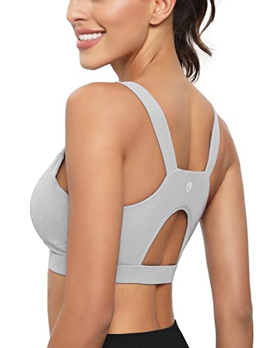 Women's Racerback Sports Bra Tank Top - Ice Grey