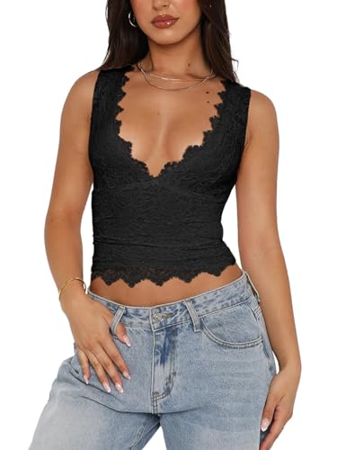 Reoria Women's Trendy V-Neck Summer Tank Top