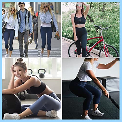 GAYHAY High Waisted Leggings with Pockets - C-Black