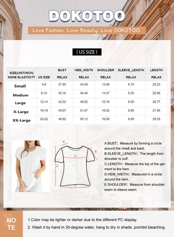 Dokotoo Women's Pleated Chiffon Blouse: Summer Fashion Statement