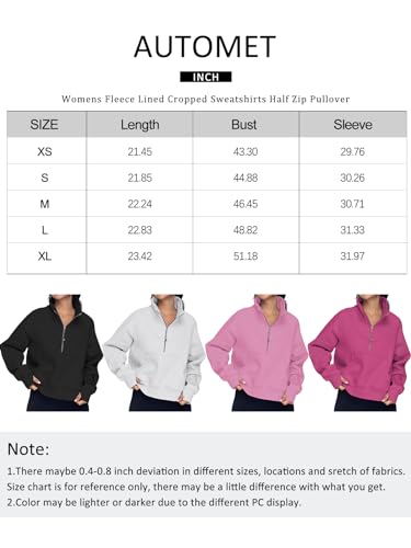 AUTOMET Cropped Half Zip Hoodies for 2024 Fall