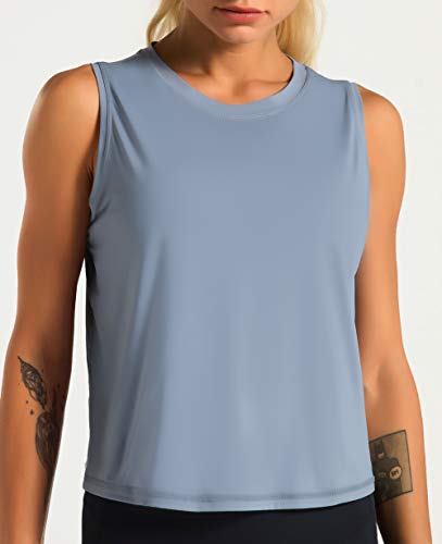 Blue Dragon Fit Sleeveless Yoga Workout Tank Crop Tops