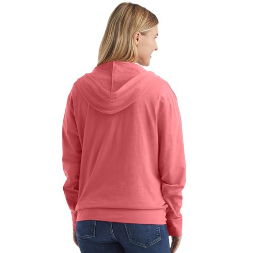 Hanes Women's Briny Pink Slub Jersey Fashion Hoodie