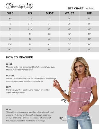 Blooming Jelly Women's Pink Chiffon V Neck Blouse