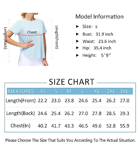 Light Blue Split Hem Loose Fit Workout Tee