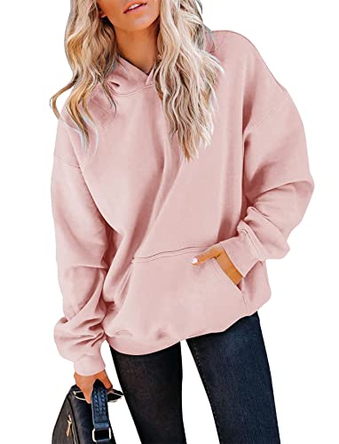 Cute Pink Fleece Pullover Hoodie for Women