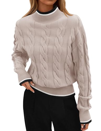 ZESICA Women's Chunky Knit Colorblock Sweater