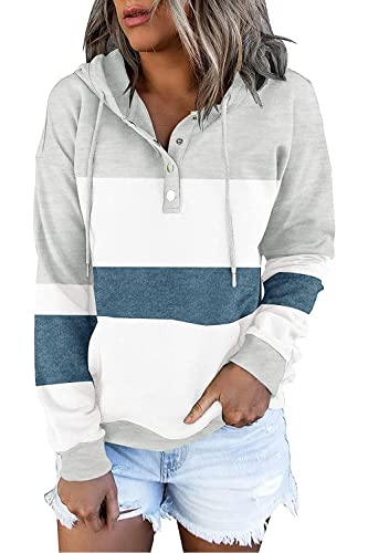 Colorful Striped Long Sleeve Hoodie for Women