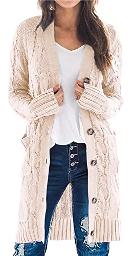 PRETTYGARDEN Women’s Chunky Knit Cardigan with Pockets