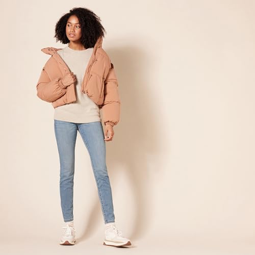 Women's Soft Touch Pleated Shoulder Crewneck Sweater - Beige