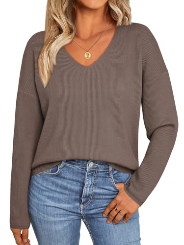 LILLUSORY Women's V Neck Long Sleeve Sweater