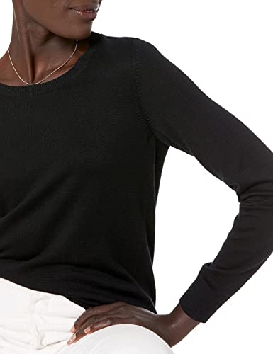 Women's Lightweight Crewneck Sweater, Plus Size, Black
