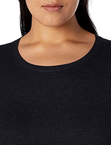 Women's Lightweight Crewneck Sweater, Plus Size, Black
