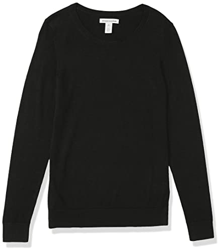 Women's Lightweight Crewneck Sweater, Plus Size, Black