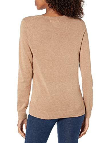 Women's Plus Size Long Sleeve V-Neck Sweater, Camel