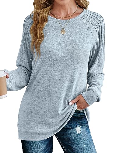 Saloogoe Women's Lightweight Crewneck Pullover Sweatshirt