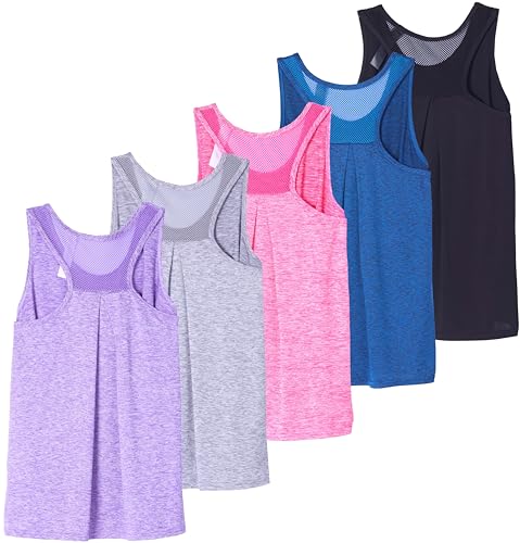 5 Pack Women's Racerback Athletic Tank Tops