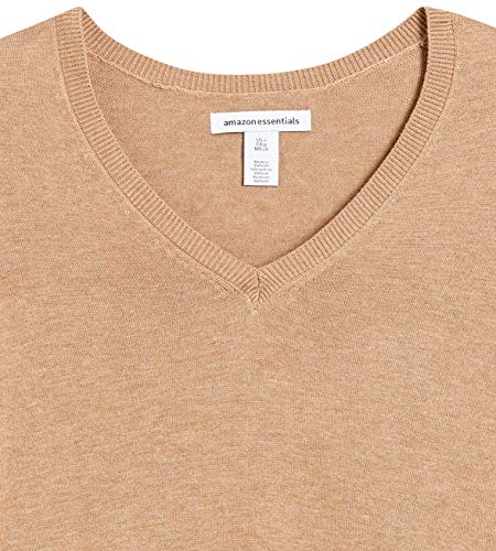 Women's Plus Size Long Sleeve V-Neck Sweater, Camel