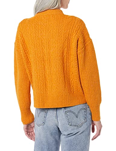 Women's Plus Size Soft-Touch Modern Cable Crewneck Sweater