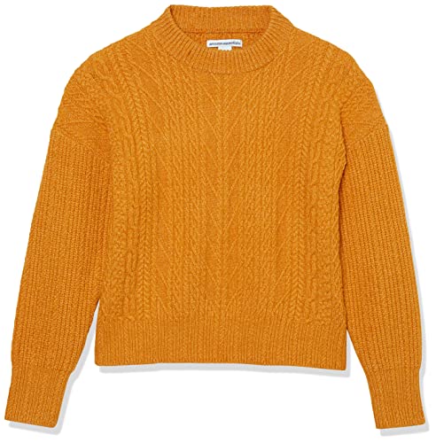 Women's Plus Size Soft-Touch Modern Cable Crewneck Sweater