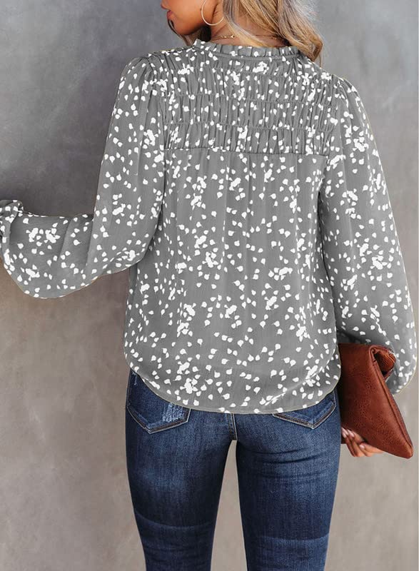 Dokotoo Women's Oversized Floral V-Neck Blouse