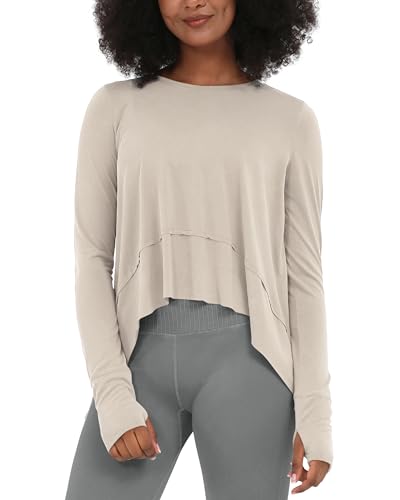 Women's Long Sleeve Thumb Hole Workout Crop Top