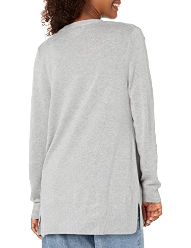 Women's Lightweight Grey Cardigan Sweater, Plus Size, Large