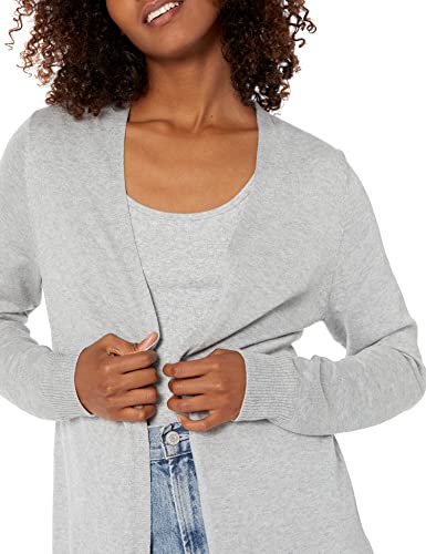 Women's Lightweight Grey Cardigan Sweater, Plus Size, Large